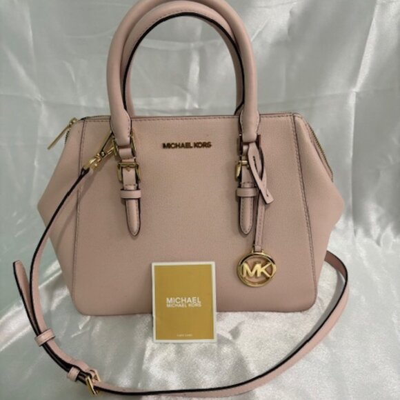 MICHAEL KORS CHARLOTTE LARGE SATCHEL POWDER BLUSH - Picture 1 of 1